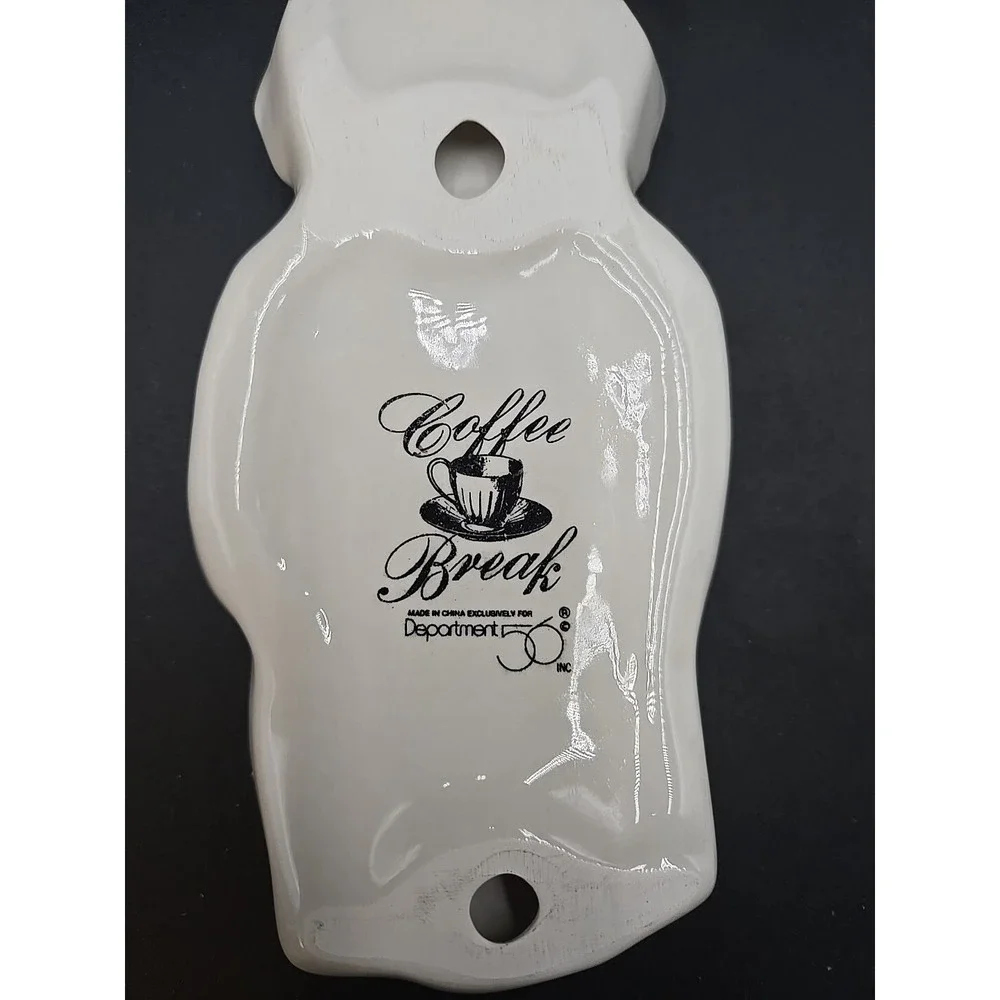 Department 56 Coffee Break Chef Spoon Rest Wall Decor Black White Decor W/‎ Box